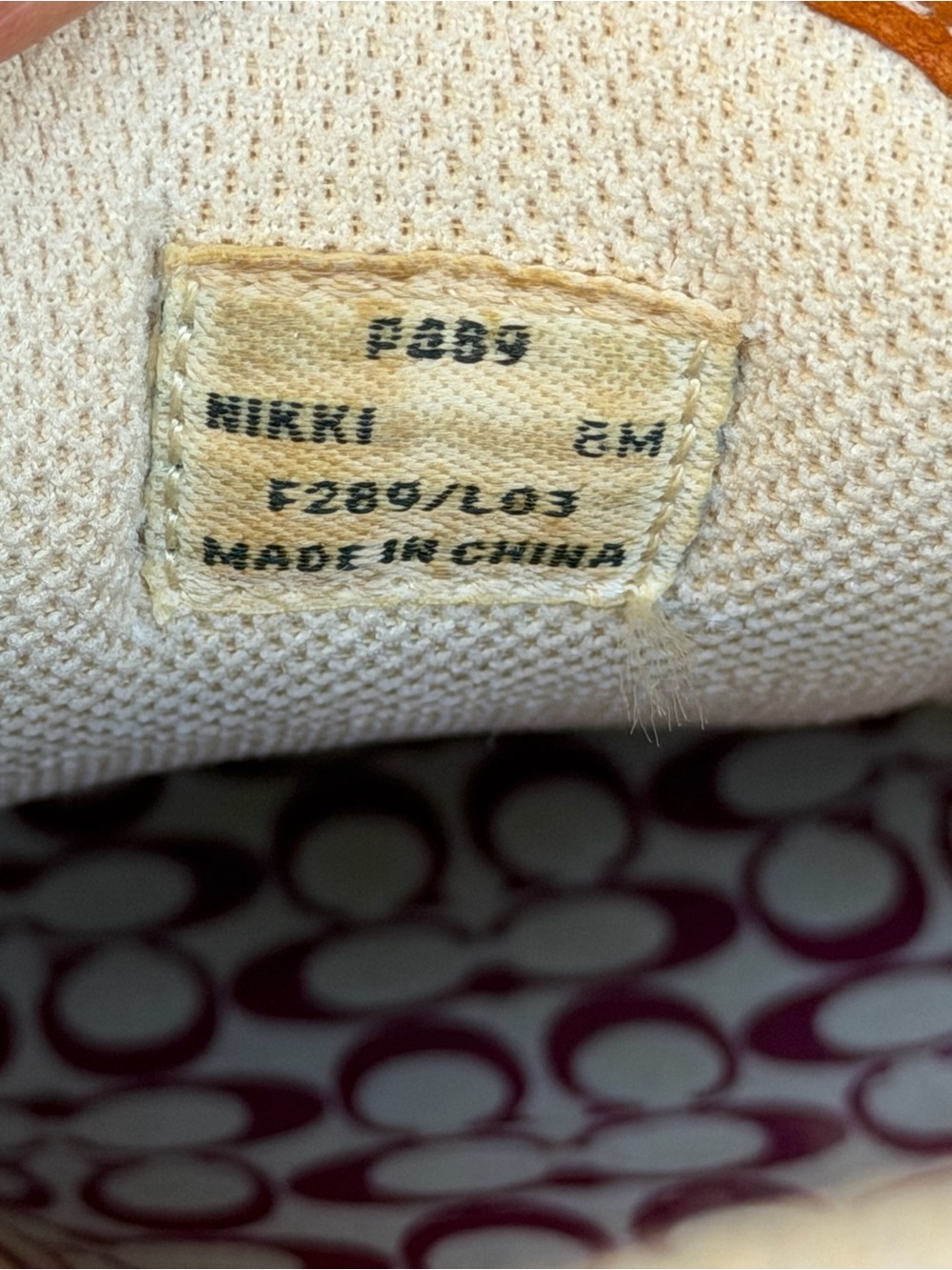 Coach Nikki Sneaker Red Suede Nylon Signature Sole Lace Up Size 8 - Picture 4 of 6